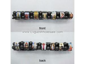 Magnetic Hematite Religious Sealed Icon Bracelet 7.8inch